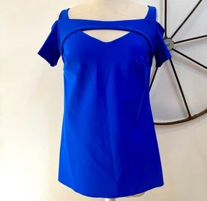 Top túnica Klein azul cobalto CHIARA Boni Jocelyn nuevo con etiquetas 6 $395 - Imagen 1 de 9
