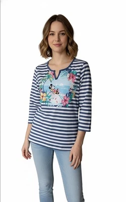 Camiseta TOMMY BAHAMA Colección Parques Disney Minnie Mouse Rayas Azules  Foto 1 de 2