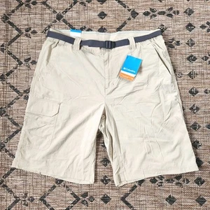 Columbia Battle Ridge Omni Shade Mens L Shorts 38 Beige UPF 30 Ripstop Gusset - Picture 1 of 12