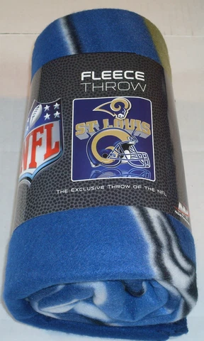 NFL St. Louis Rams 50" x 60" Rolled Fleece Blanket Gridiron Design Cover
