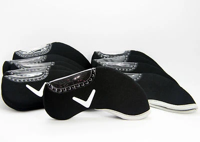 PROHEATUSA Iron Golf Head Covers 10pcs Set BLACK Color Headcover Club for CALLAWAY