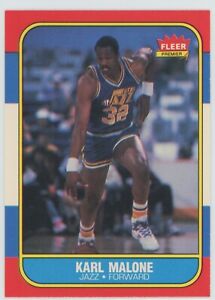 Karl Malone RC 1986-87 Fleer #68 Rookie Card Utah Jazz EX-MT *READ*