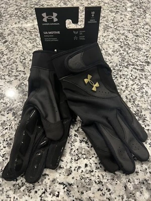 GUANTES DE BATEO DE SOFTBOL UNDER ARMOUR MOTIVE PARA MUJER NEGROS L $35 ¡NUEVOS CON ETIQUETAS! Foto 1 de 3