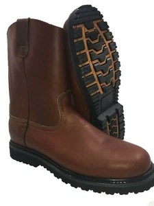 Herren Arbeitsstiefel Zum Überziehen Leder Hellbraun Öl Rutschfest 7-13 Bota Trabajo CR310 - Bild 1 von 5
