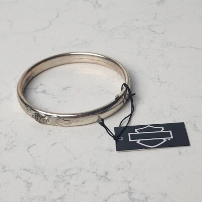 Pulseira Harley Davison prata esterlina 925 logotipo - Imagem 1 de 4
