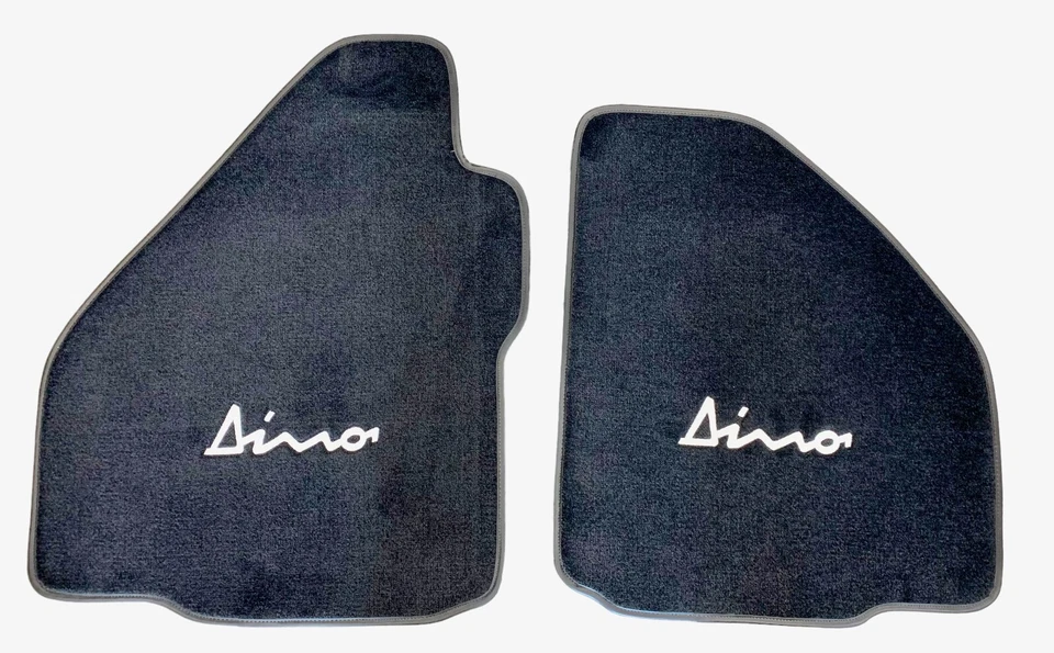 Alfombrillas de terciopelo alemán 69-74 Ferrari Dino 245GT 246GT 2 piezas hechas en EE. UU. antideslizantes Foto 1 de 4