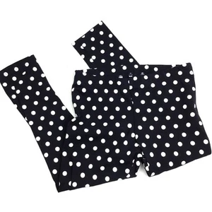 Oshkosh / Navy Blue Polka Dot Stretch Knit Crop Capri Leggings Pants / Size 6 - Picture 1 of 7