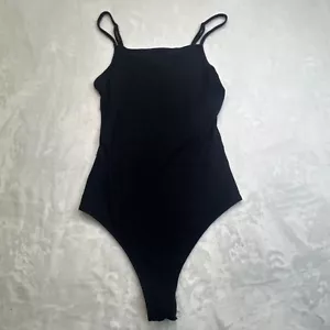 Body tuta Wild Fable nero media a costine canotta spaghetti spalline - Foto 1 di 6