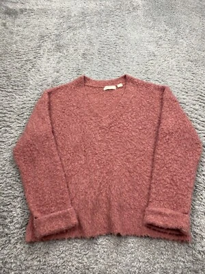 Suéter Anthropologie Sleeping On Snow Mujer Pequeño Difuso Sherpa Cuello en V Pullover Foto 1 de 4