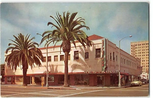 BELLE-VUE FRANZÖSISCHES RESTAURANT Santa Monica, CA Straßenrand 1950er Vintage Postkarte - Bild 1 von 2