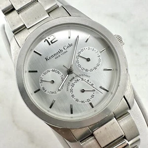 Kenneth Cole New York KC3271 Multifunction Steel Watch, Sz 7.8” New Battery - Picture 1 of 14