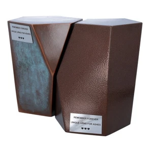 Modern metal urn for ashes Set of two premium urns for ashes Skutoid urns - Bild 1 von 9