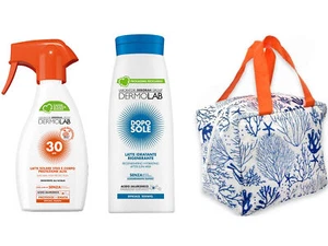 DERMOLAB Cream Solar Protection 30 Set Sea Beach Milk after Sun Bag Fridge - Picture 1 of 1