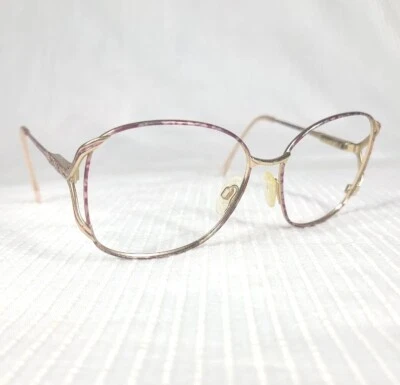 Vtg 90s Pink Oversize Thin Gold Metal Frames Safilo Elasta 140 Retro Cute NoLens - Image 1 of 4