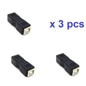 Lot 3pcs New USB Type B Female to Type B Female Printer Connector Adapter- Black - Picture 1 of 1