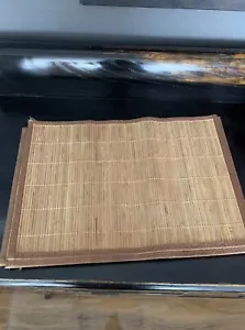 Bamboo Tableware Wood Dining Table Runner Tablemat Kungfu Tea Placemat Set of 6 - Picture 1 of 2