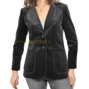 Giacca tuta donna velluto vintage JC PENNEY FASHIONS S 6 blazer nero tasche - Foto 1 di 11