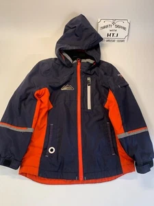 London Fog Kids 7 Hooded Jacket Navy blue/Red full zip - Picture 1 of 6