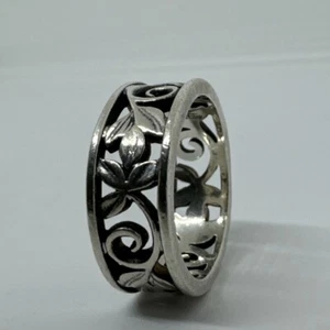 Retired James Avery 925 Silver Vine Band Ring, Size 6.5 - Stackable Design! - Picture 1 of 9