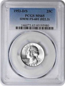 1953-D/S Washington Quarter FS-601 MS65 PCGS - Picture 1 of 2