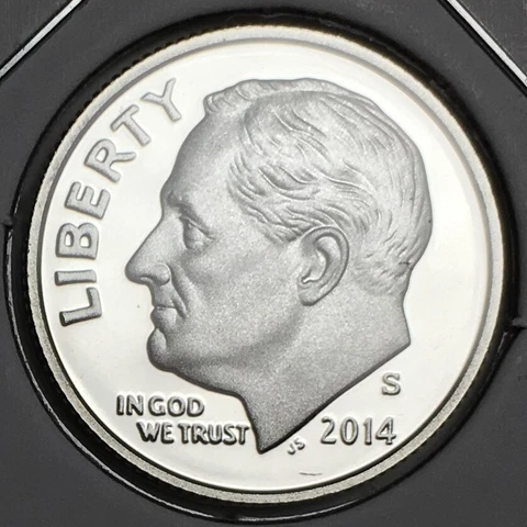 2014-S Silver Proof Dime - 90% Silver - (UNC) Reverse Toning KM#195b - D14SSX Cover