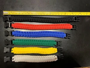 Paracord bracelet - White, Gold, Green, Blue, Red, Black (TKD Belt Colors) - Picture 1 of 1
