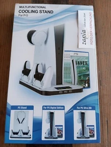 NΕЦ & ОѴP: PS5 Lüfter-Ständer m. 3-Stufen Kühlung & Dual-Controller-Ladestation - Bild 1 von 3