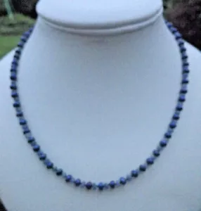 STERLING CULTURED PEARL BLUE SAPPHIRE 16.5" NECKLACE ROSE GOLD PTD 925 SILK KNOT - Picture 1 of 7