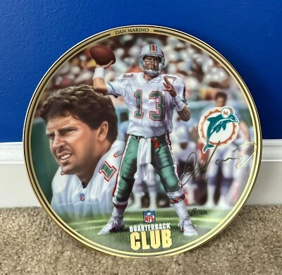 Placa de intercambio Bradford 1996 Dan Marino mariscal de campo NFL Club Dolphins certificado de autenticidad Foto 1 de 4