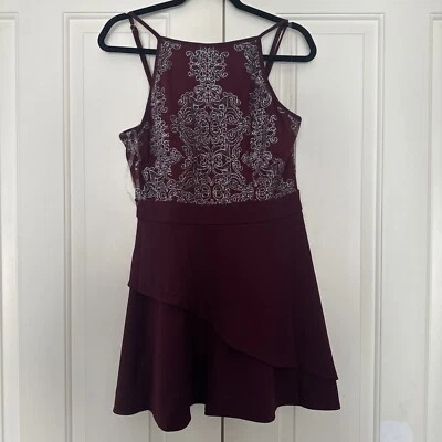 Vestido formal Speechless para niños 13 vino tinto sin mangas mini cuentas fiesta brillo Foto 1 de 4