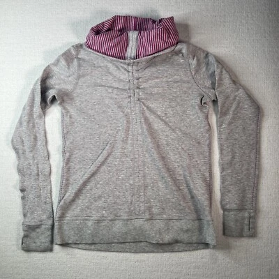 Blusa Lululemon feminina tamanho 6 capuz gola funil reversível algodão mistura modal - Imagem 1 de 4