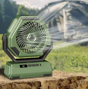 Portable Camping Shaking Fan USB Rechargeable Outdoor Ceiling Tent Fan with LED - Picture 1 of 13