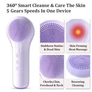 Sonic Waterproof Facial Cleansing Brush for Men & Women Rechargeable Home Spa - Picture 1 of 7