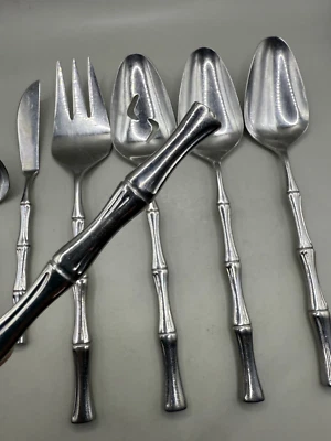 JUEGO DE SERVIR SIETE (7) PIEZAS TOALLA CAÑA SUPREMA bambú vintage, brillante, Japón Foto 1 de 4