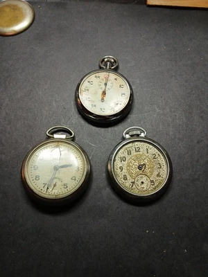 Lot Os 3 Vintage Pocket watchs For Parts - Image 1 of 4