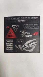 Republic of Gamers Sticker Sheet Asus ROG Decal - Picture 1 of 1