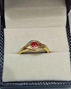Garnet Ring Brass Women Ring Promise Engagement Ring Handmade Gift For Mother - Picture 1 of 6