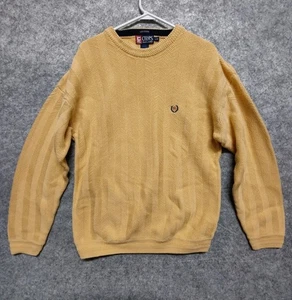 Chaps Ralph Lauren Beige Baumwolle Fischgrät Strick Pullover Herren Large Vintage - Bild 1 von 10