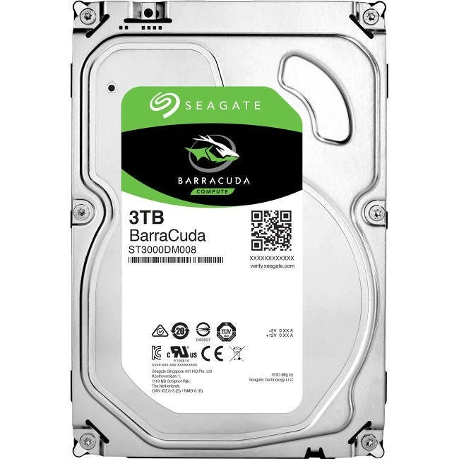 Seagate ST3000DM008 Hard Drive - 3 TB - 3.5 - 7200 - SATA - 64 MB - BarraCuda - Image 1 of 1