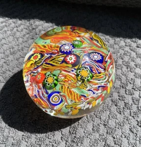 Vintage Gentile Glass Company Paperweight Star City Mark Millefiori Confetti - Picture 1 of 5