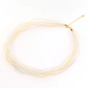 18K Yellow gold White Pink Necklace About5.1g About46cm Free shipping Used - Picture 1 of 7