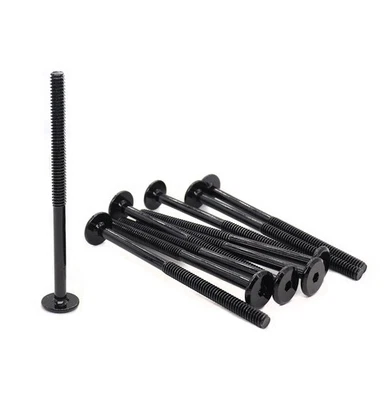 BINIFIMUX M6-1.0mm x 80mm Joint Connecting Bolts 10 Pack Black Half Thread Furniture