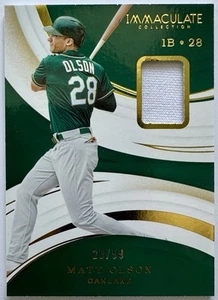 Matt Olson 20/99 Player Worn Patch 2022 Panini Immaculate #44 A’s Braves MLB - Bild 1 von 2