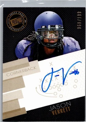 2014 Press Pass Signings Gold X's & O's /199 Jason Verrett Rookie Auto RC - Image 1 of 2
