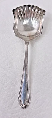 Hermitage Sterling Silver Serving Spoon Saart Brothers Nut Sugar Pierced Ruffled - Image 1 of 4