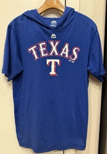 Majestic Texas Rangers Pullover Hoodie Short Sleeve Men’s Size Medium - Picture 1 of 3