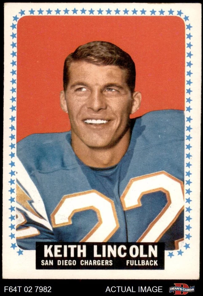 1964 Topps #164 Keith Lincoln Chargers Washington St 5 - EX - Image 1 of 1