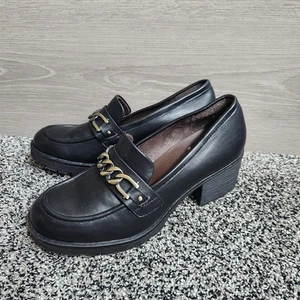 Y2K 90er White Mountain klobige Plateau Kette Halbschuhe schwarz Slipper Schuhe Größe 9M - Bild 1 von 11