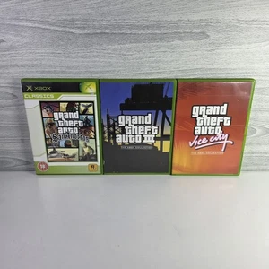 Lote Paquete Grand Theft Auto The Colección Xbox Vice City San Andreas 3 Original - Imagen 1 de 8