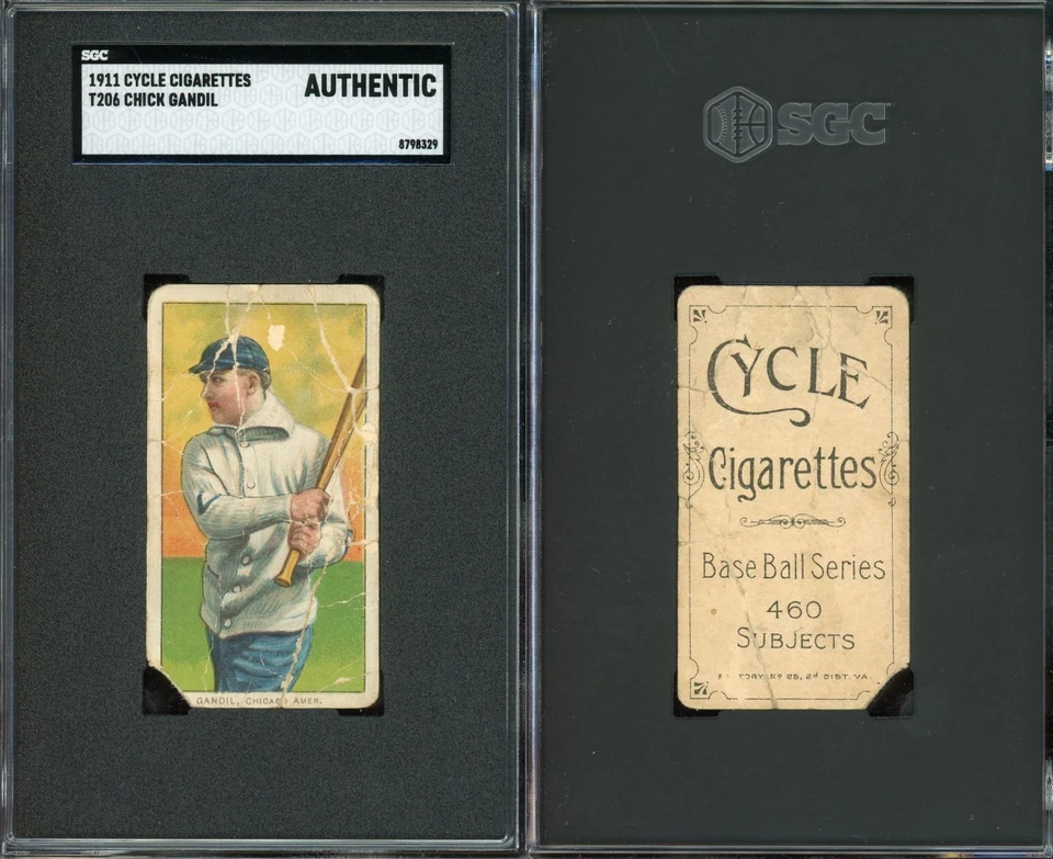 1909 T206 小鸡甘迪尔芝加哥白色 1919 年黑袜队 SGC A * * 低流行周期 460 * * — 第 1/1 张图片